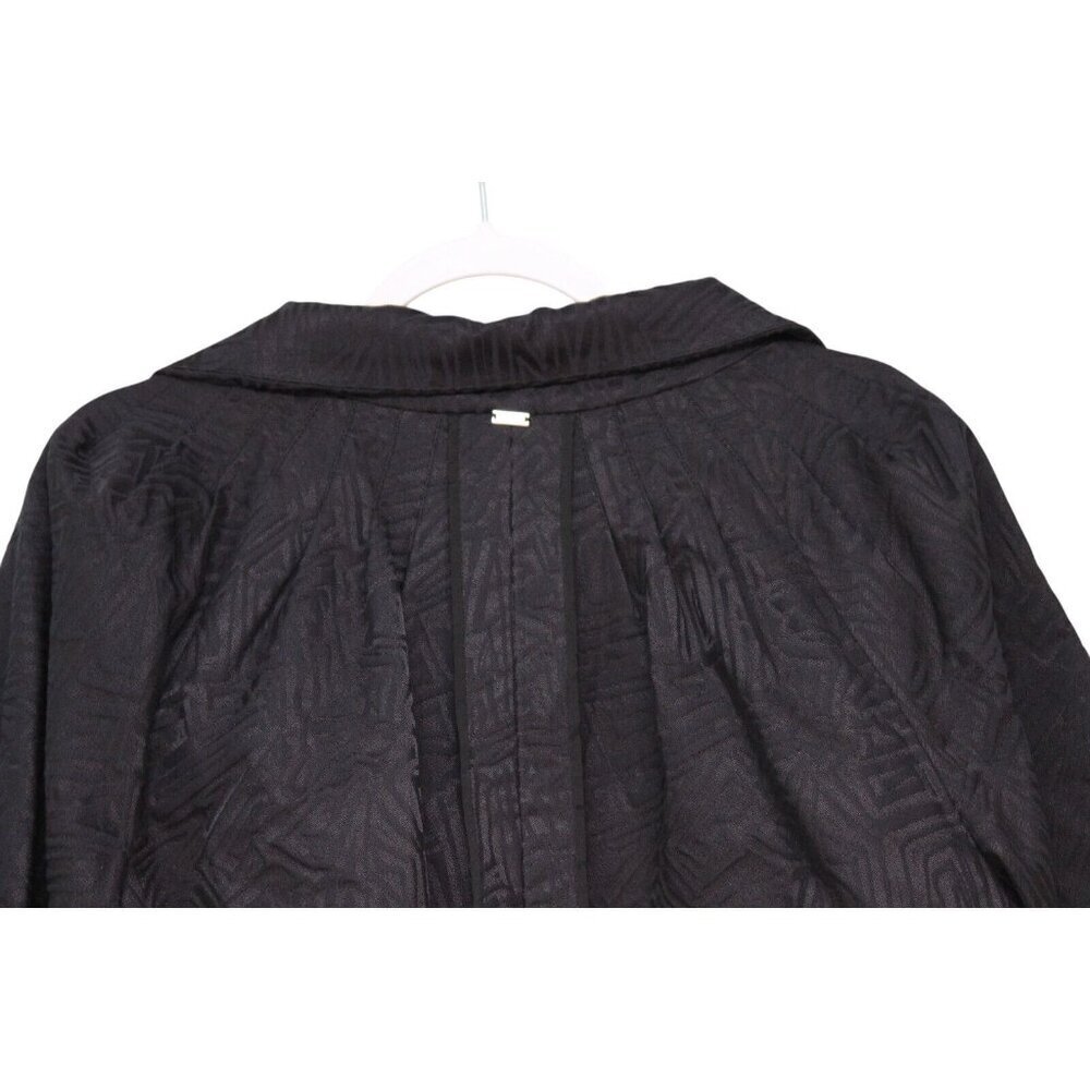 St. John Jacket Size Medium Textured Puff Sleeve Black Career Business Luxury - Picture 10 of 14